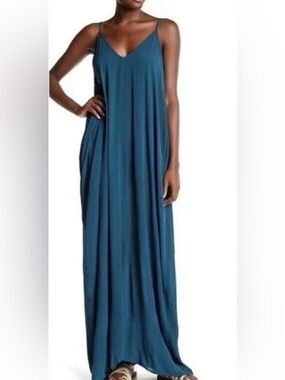 Lovestitch Weekend Mila Sleeveless V-Neck Maxi Dress Dark Teal Size M/L